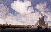 Salomon van Ruysdael Sailboats on the Wijkermeer Sweden oil painting artist